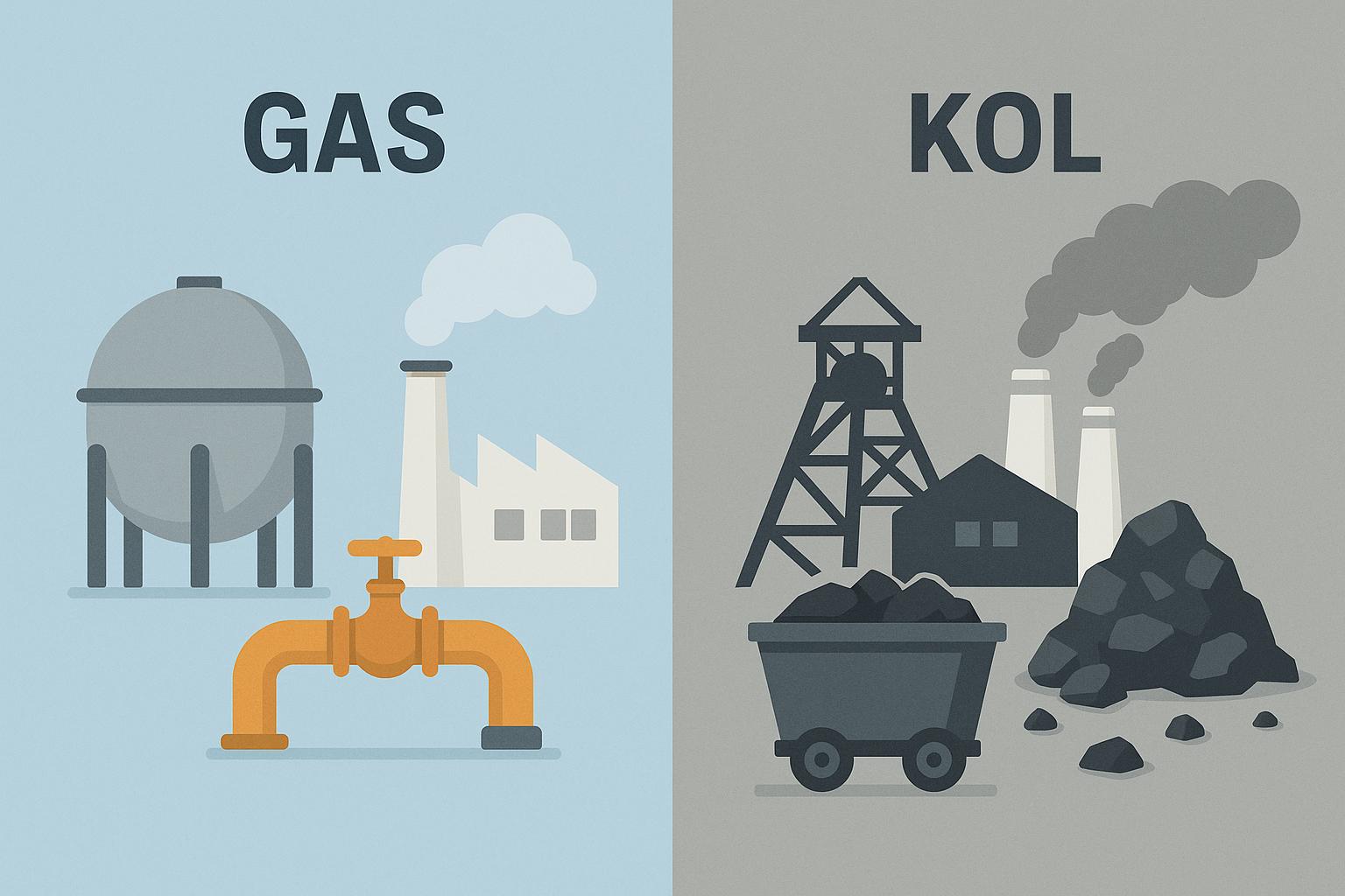 Jämförelse mellan gas och kol som energikällor