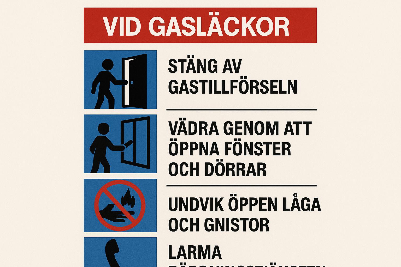 Vad gör man vid gasläckor